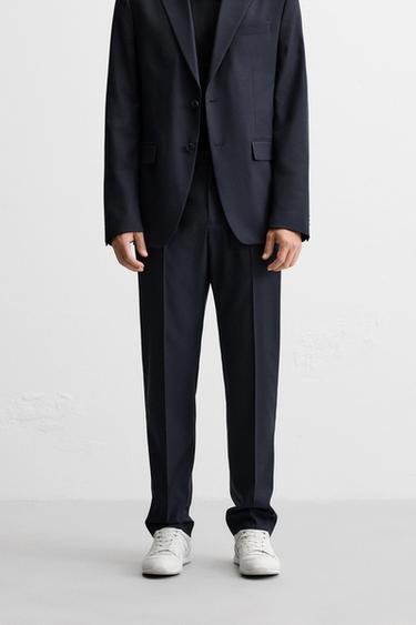 PANTALÓN TRAJE ESTRUCTURA - Marino de Zara