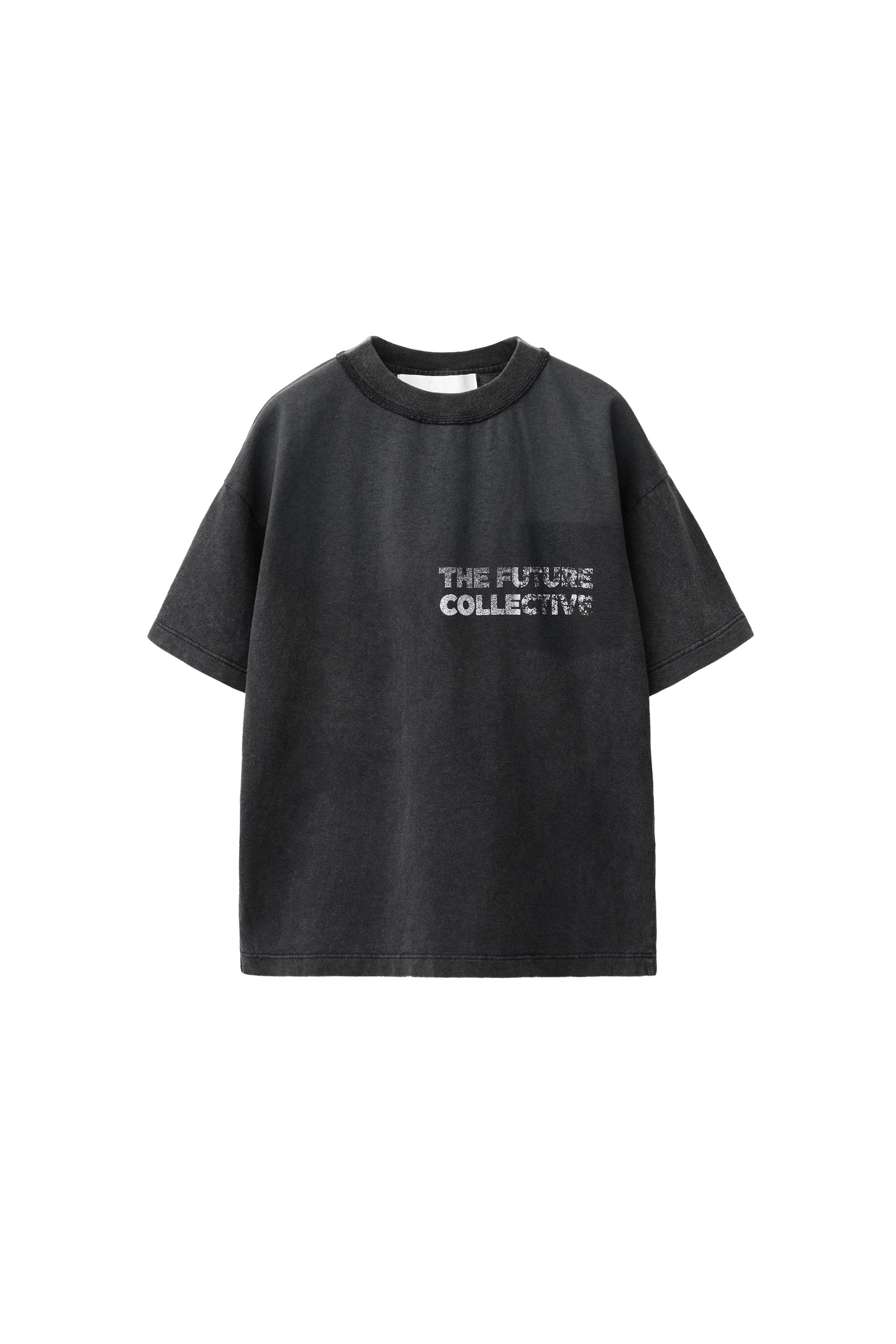 ウォッシュドテキストTシャツ - グレー/ブルー | ZARA Japan / 日本