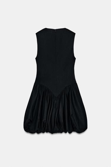 SHORT BALLOON-EFFECT DRESS - Black by Zara - Image 4
