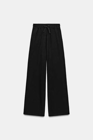 PANTALÓN JOGGER WIDE LEG - Negro de Zara
