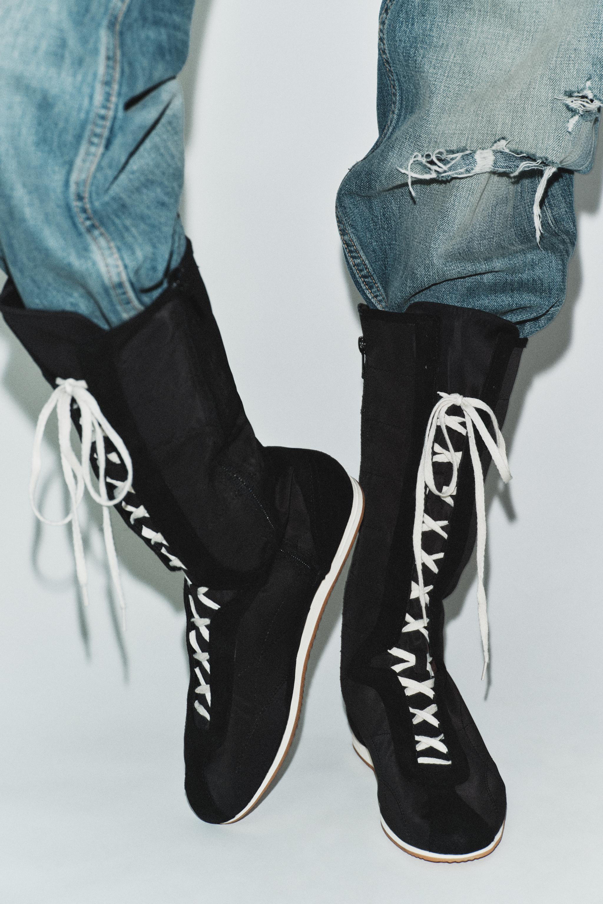 FABRIC HIGH-TOP SNEAKERS
