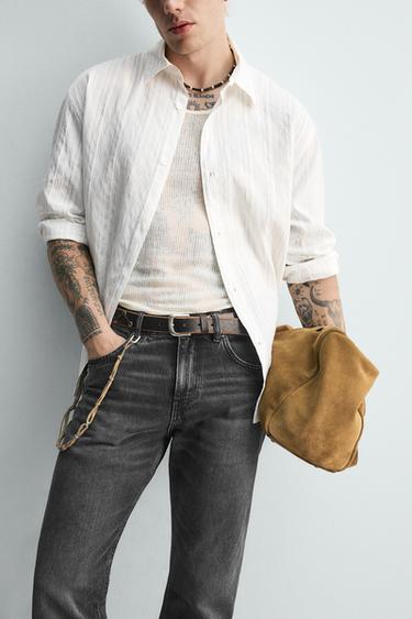STRIPED FLOWING SHIRT - White by Zara - Image 6