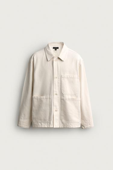 Zaras JACKA RELAXED FIT MED FICKOR - Naturfärg