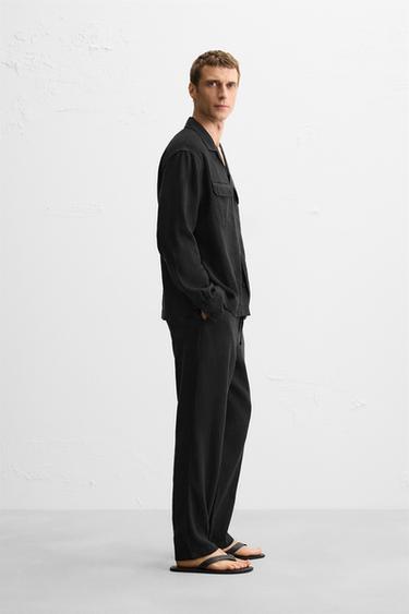CHEMISE LIN - COTON - Noir de Zara - Image 3