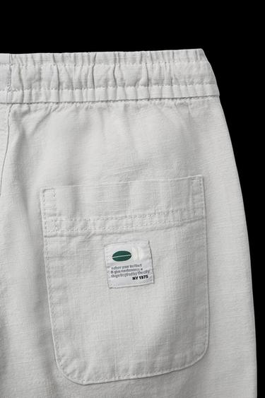 HOSE AUS BAUMWOLLE MIT GUMMIZUG - Steingrau von Zara