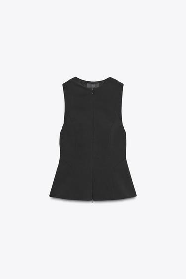 FITTED ZIP TOP - Black by Zara - Image 6
