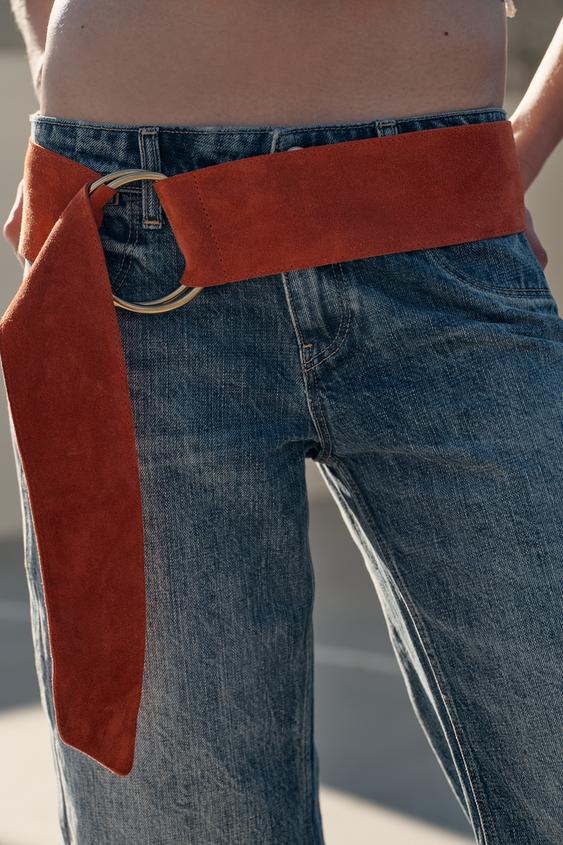 100% SUEDE LEATHER BELT WITH CIRCULAR BUCKLE from Zara - $59.90