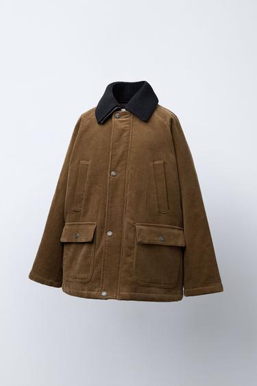 VESTE EN VELOURS CÔTELÉ MATELASSÉE DOUBLE COL EN CUIR DÉTACHABLE BENSIMON ® X ZARA  - Marron de Zara - Image 2