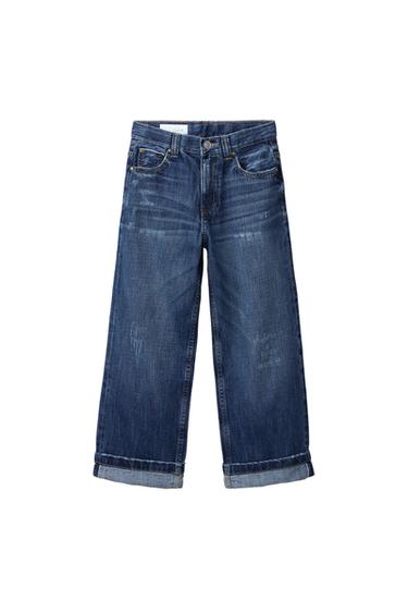 ΤΖΙΝ LOOSE FIT ΜΕ ΡΕΒΕΡ ΣΤΟ ΤΕΛΕΙΩΜΑ - Μπλε του Zara