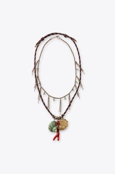PACK OF 2 NECKLACES WITH SHELL CHARMS - Golden by Zara