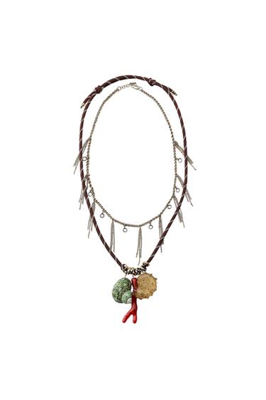 Zara PACK OF 2 SHELL CHARM NECKLACES - Golden - Image 0