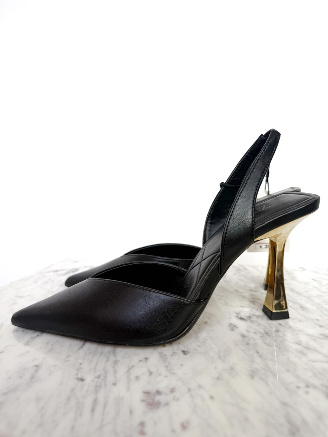 METALLIC HEELED SLINGBACK SHOES - Image 4