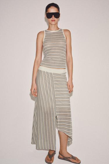 STRIPED SLEEVELESS TOP - Blue by Zara - Image 6