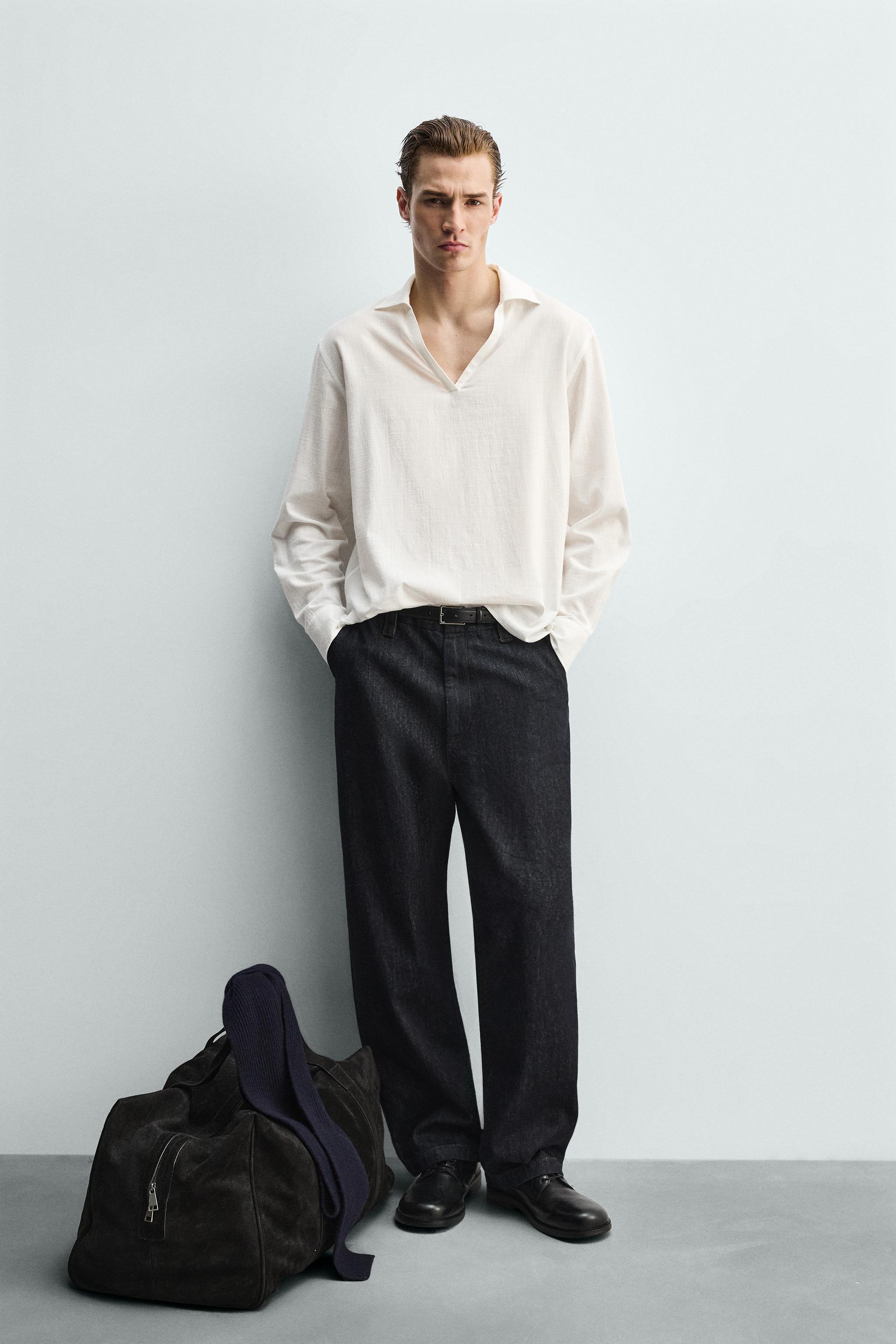 RELAXED FIT COTTON - VISCOSE SHIRT