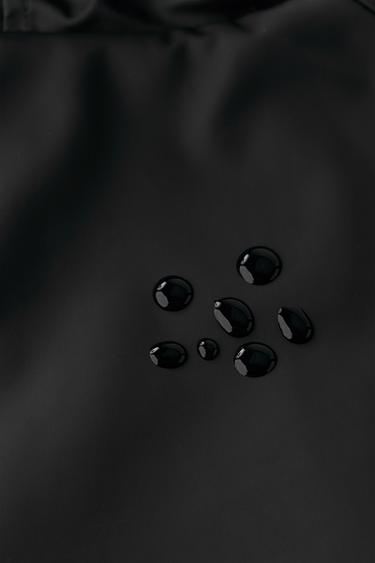 WATER-REPELLENT COATED JACKET WITH FAUX FUR ANIMAL PRINT - Black by Zara - Image 8