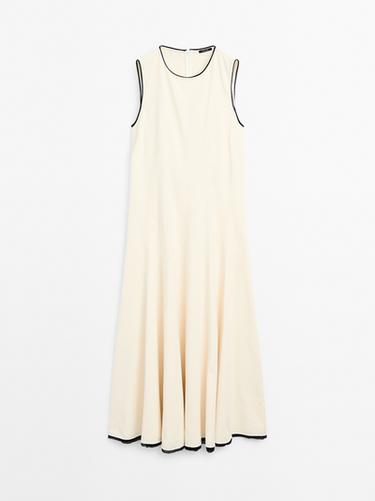 Robe portefeuille contrastante - Écru de Zara - Image 0