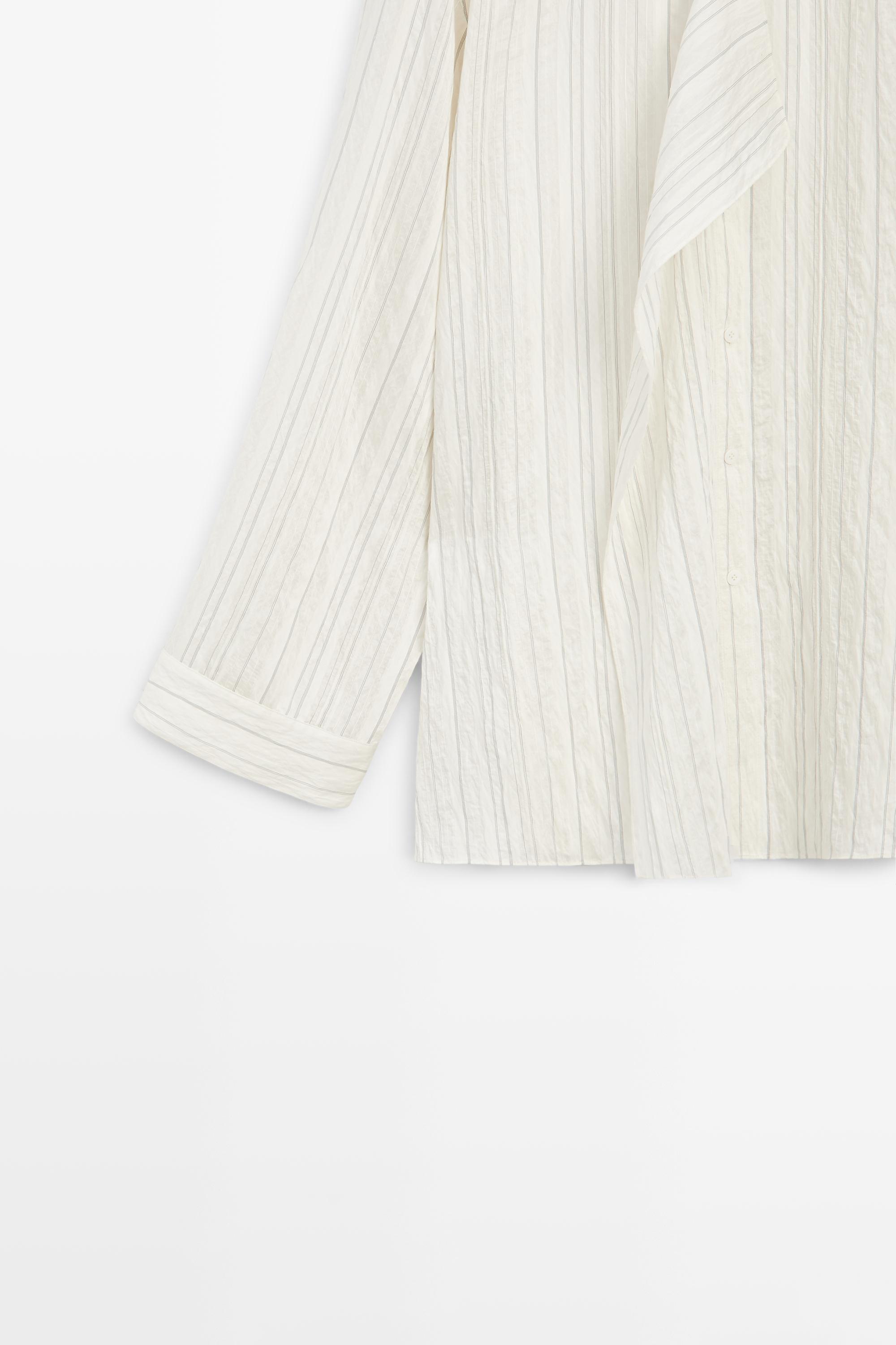 Striped flowing wrap shirt