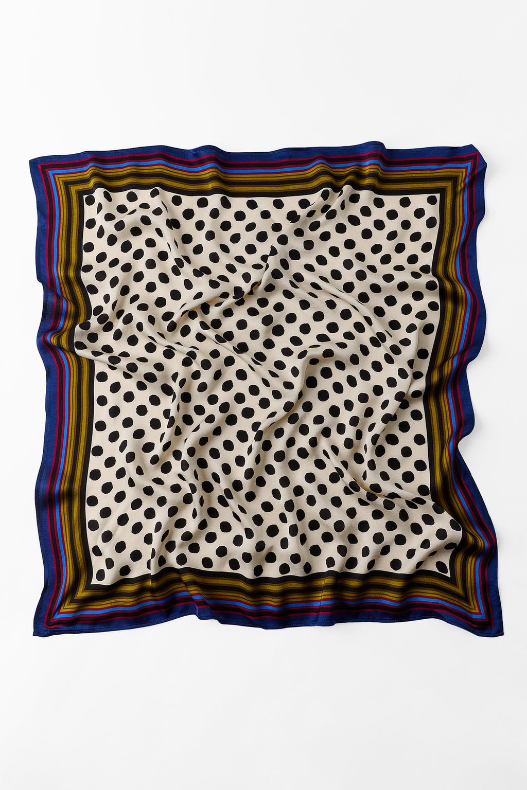 PRINTED 100% VISCOSE DOTS SCARF