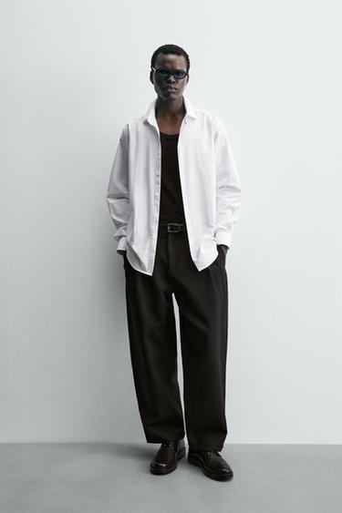 CAMISA SLIM FIT ESTRUCTURA - Blanco de Zara - Imagen 0