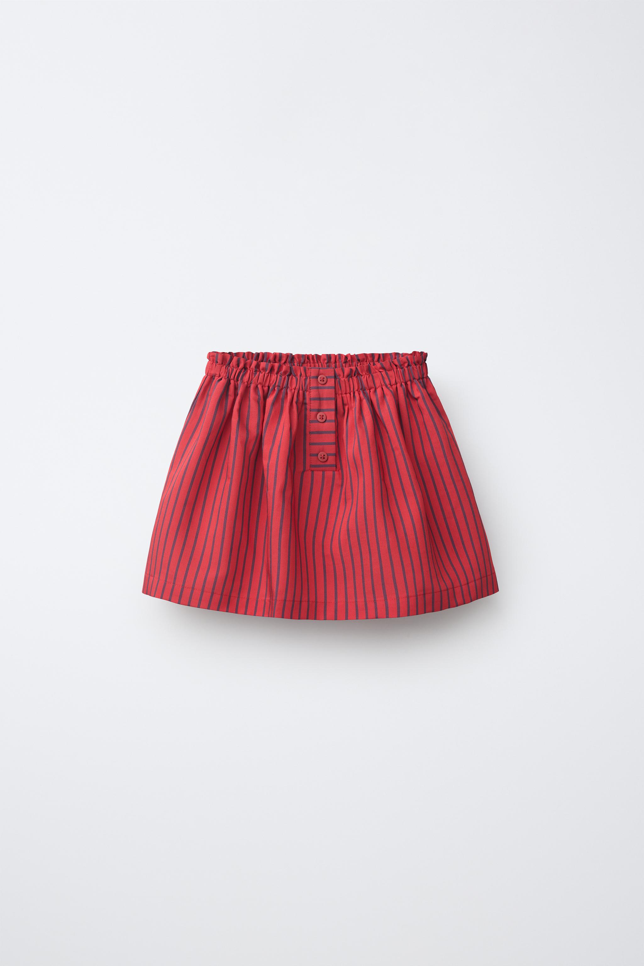 STRIPED MODAL SKORT — Red