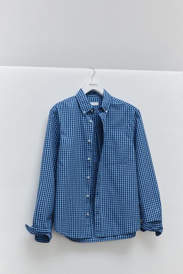 قميص REGULAR FIT قطني - أزرق / بحري الخاص بـ Zara