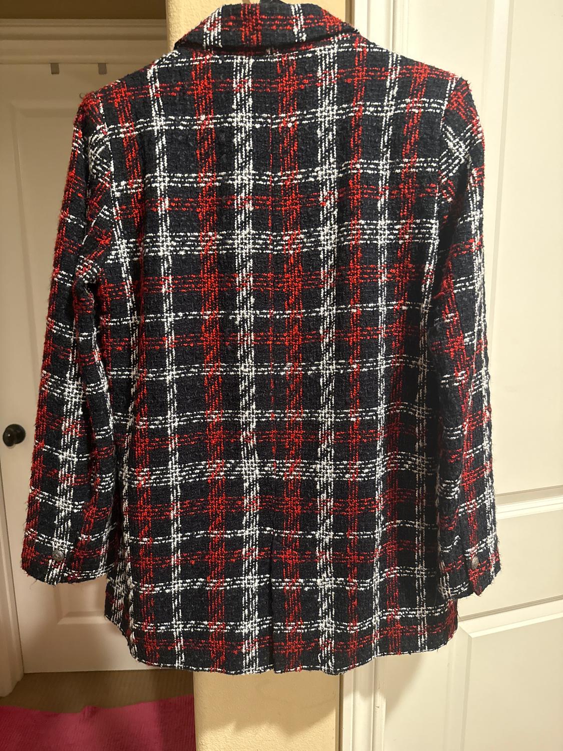 PLAID DOUBLE BREASTED BLAZER - Image 4