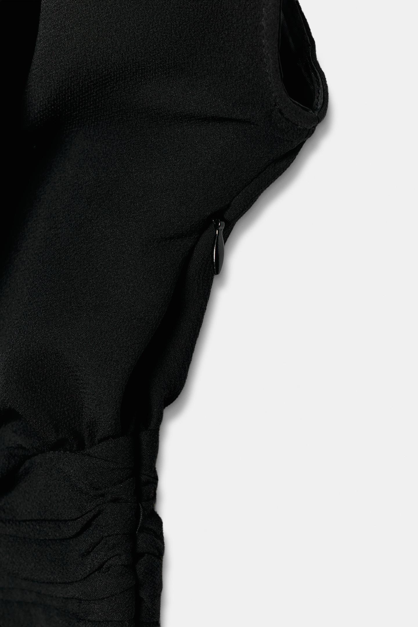Женский комбинезон Zara Pleated Waist Jumpsuit, цвет: Чёрный — фото 9