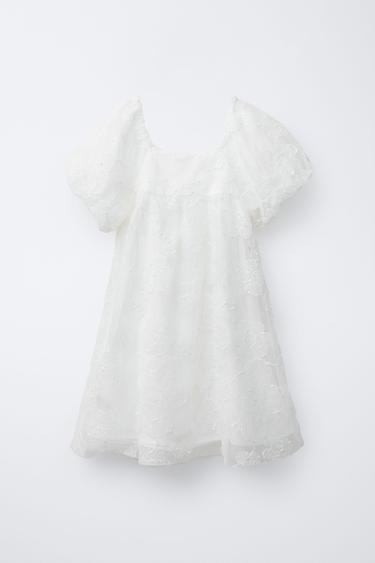 FLORAL TULLE DRESS - White by Zara
