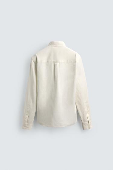 CHEMISE REGULAR FIT CHANVRE ET COTON - Blanc de Zara - Image 6