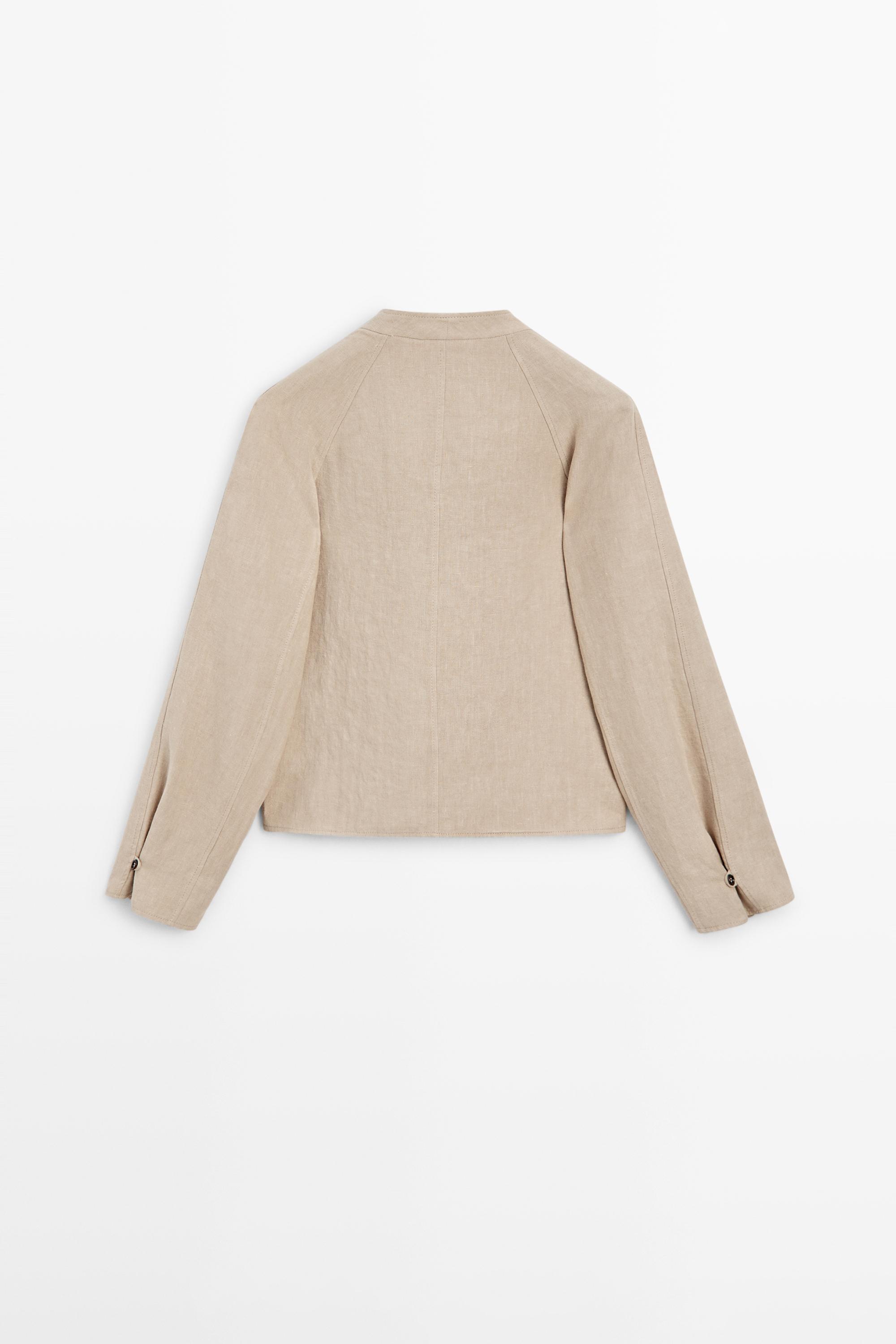 Cropped 100% linen jacket