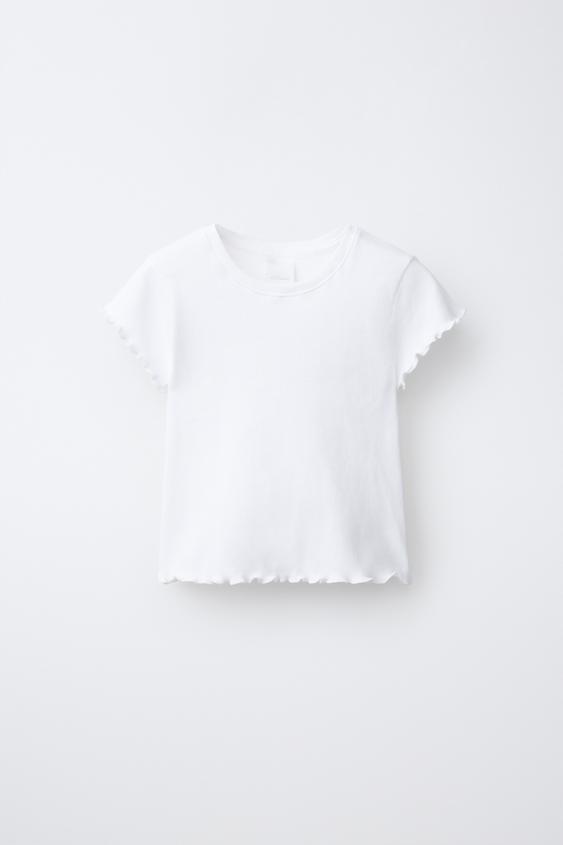 CAMISETA RIB RIZO - Blanco roto de Zara - Imagen 0