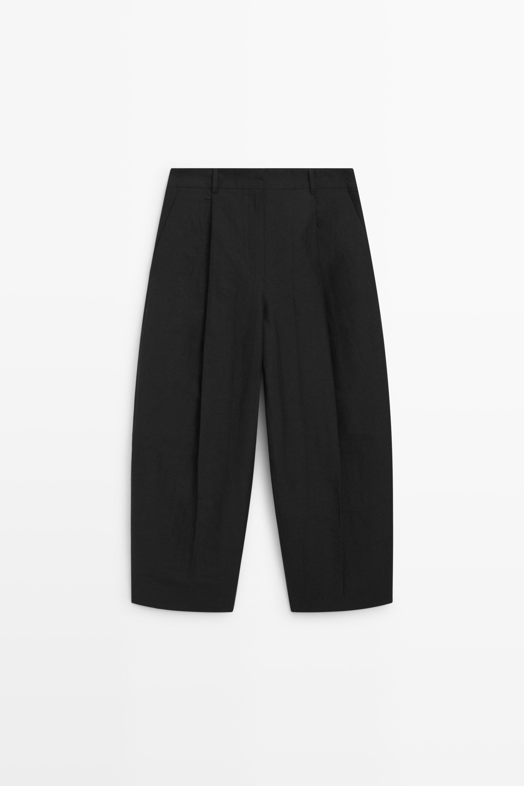 Linen blend pleated trousers - STUDIO