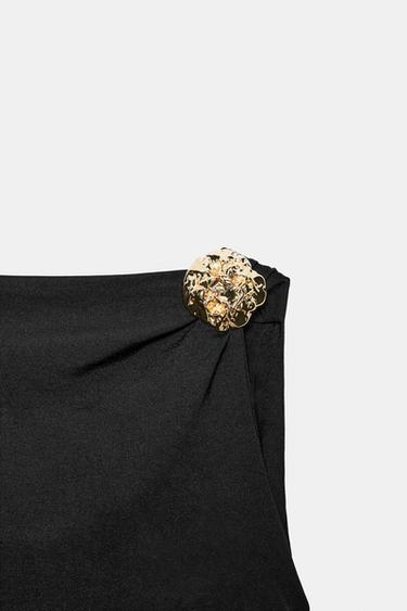 POLYAMIDE BODYSUIT WITH METALLIC DETAIL - Black by Zara - Image 6