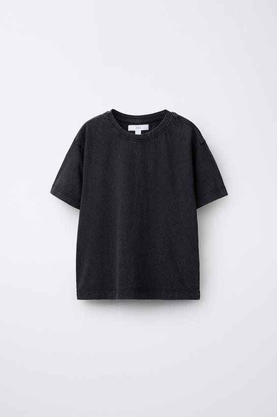 BASIC FADED-EFFECT T-SHIRT - Anthracite grey by Zara - Image 0