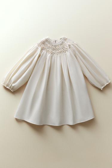 CHILDREN'S SMOCKED DRESS - Cream by Zara - Image 5