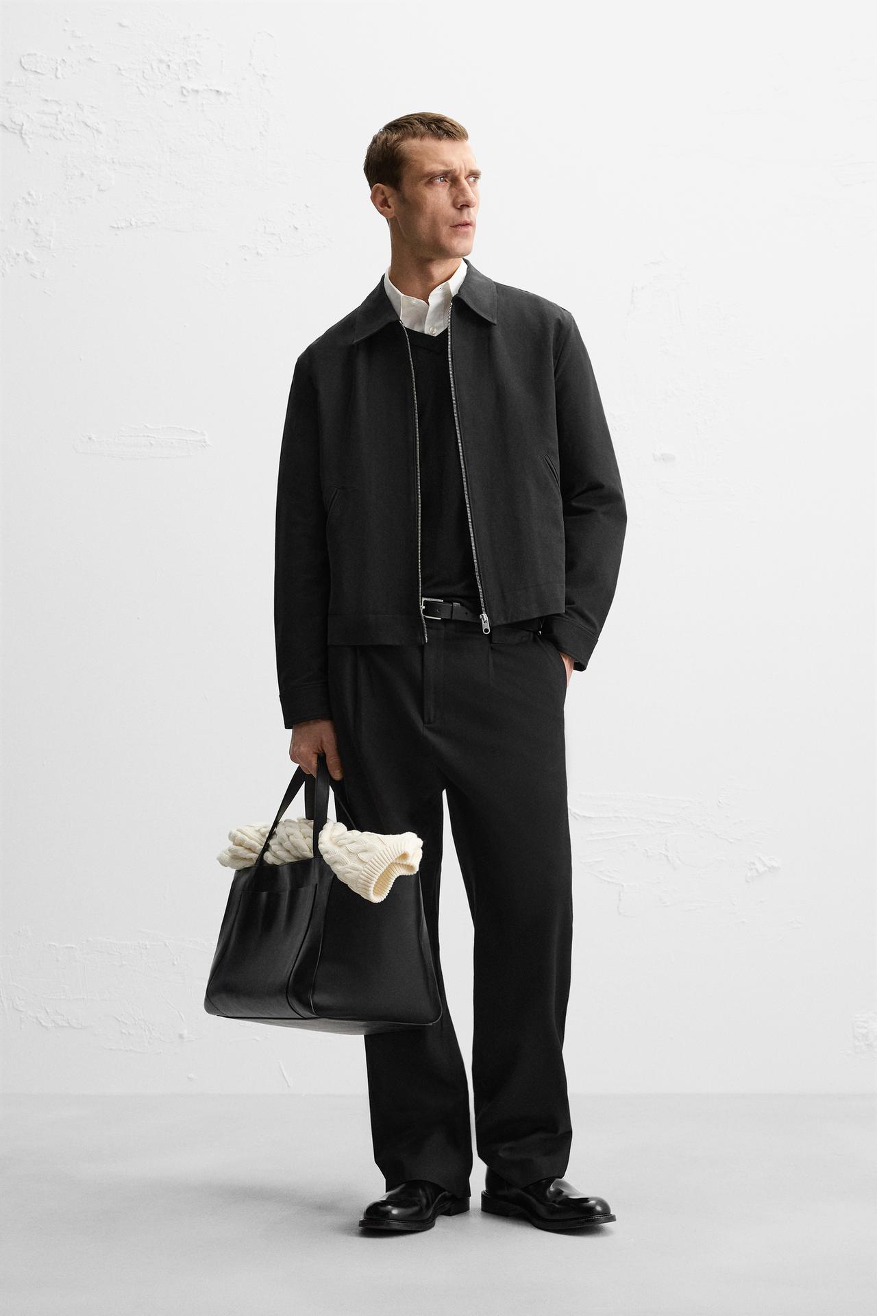 Zara PIPED SEAM JACKET - Black