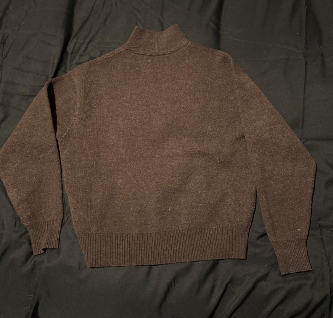 DARK BROWN QUARTER ZIP JUMPER - Image 3