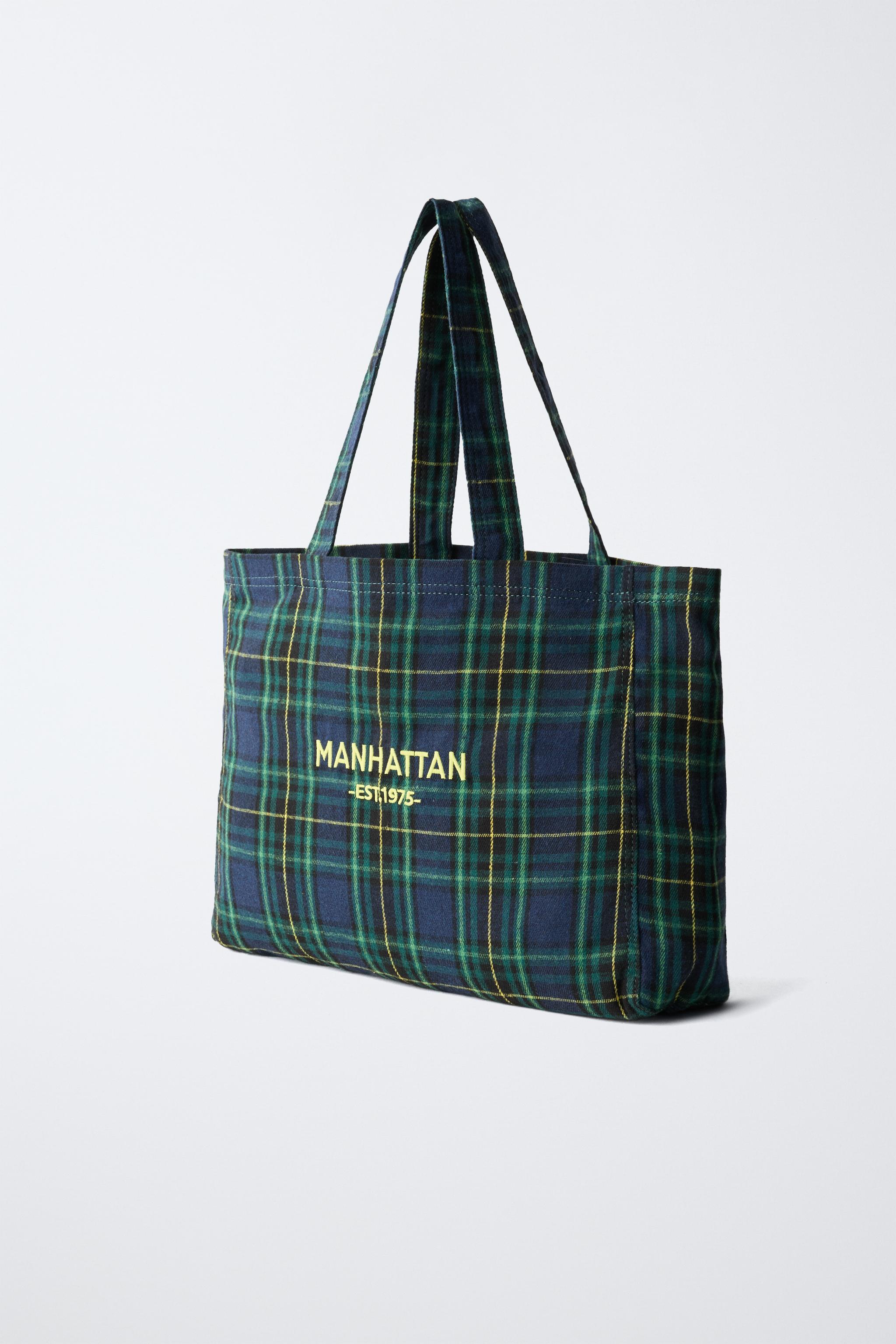 PLAID SHOPPER TOTE