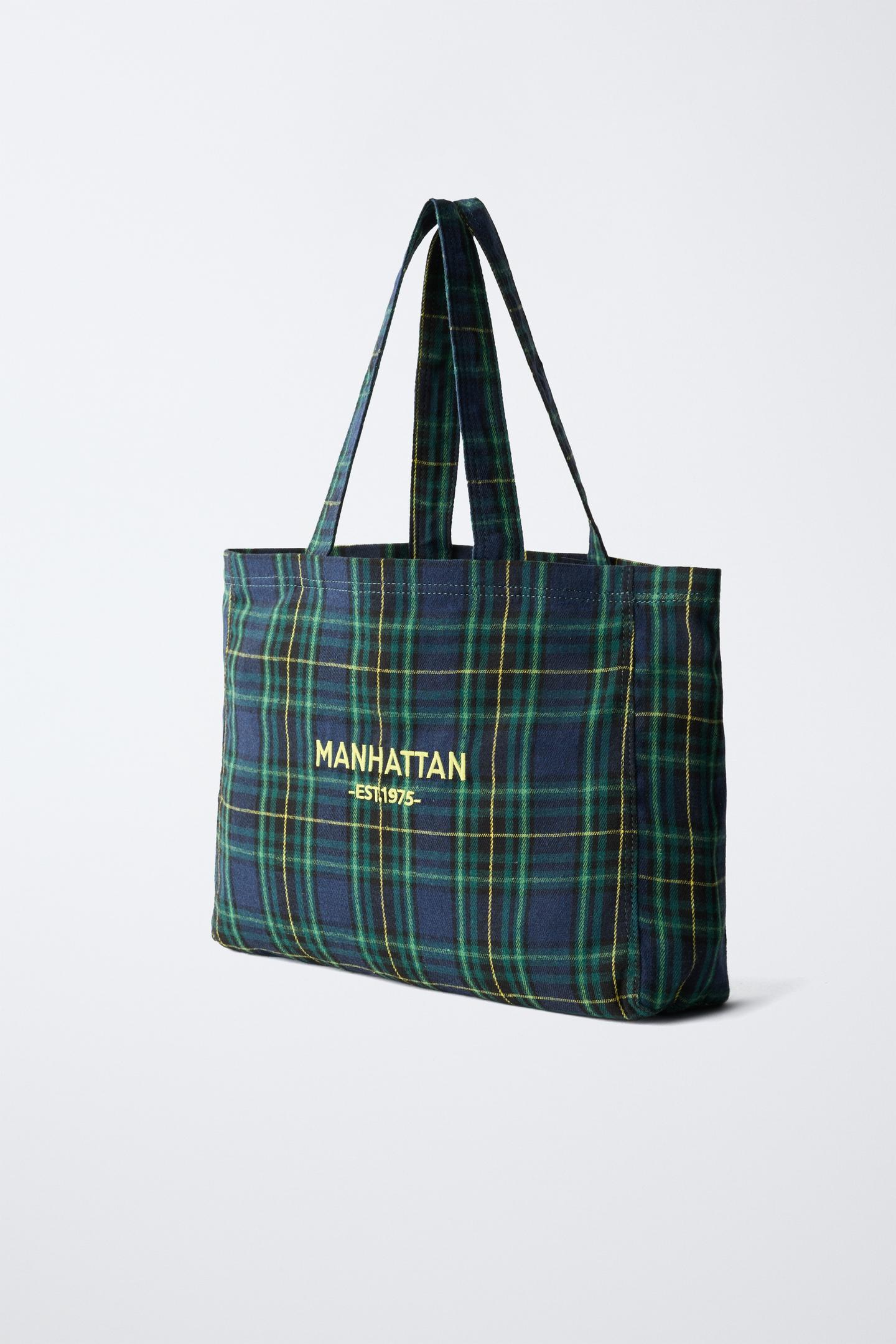 Детская сумка Zara Plaid Shopper Tote, цвет: Зелёный — фото 2