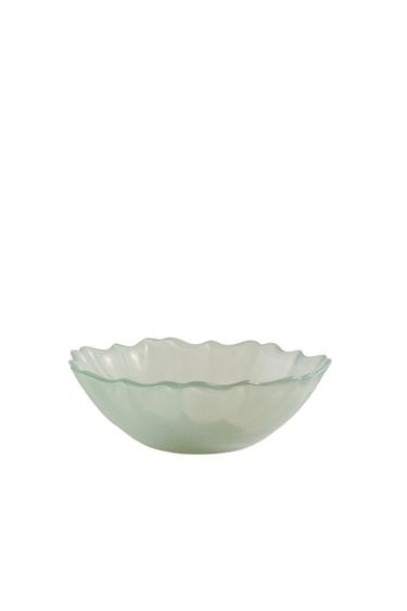 وعاء زجاجي متموج - أخضر مموه الخاص بـ Zara