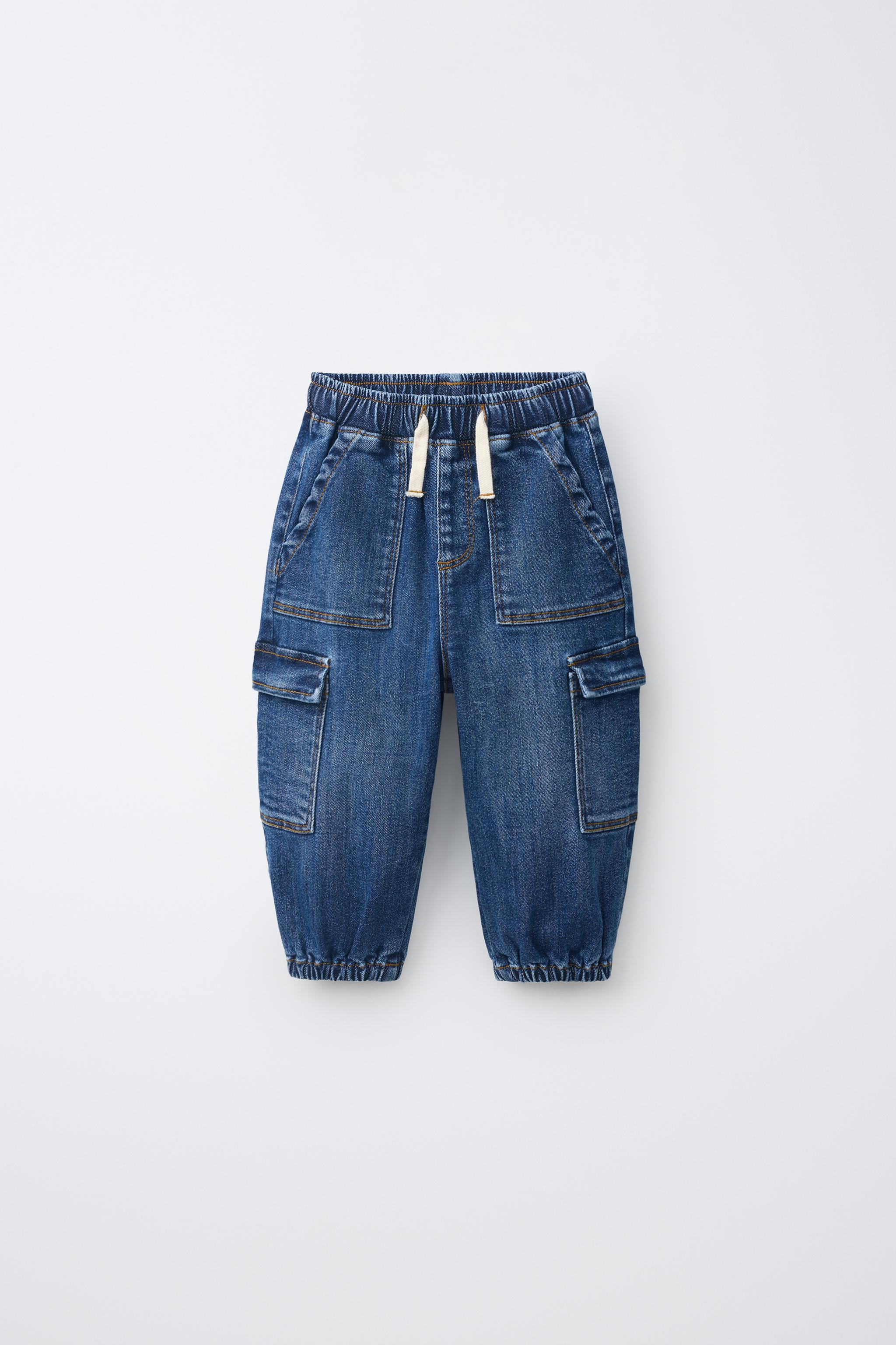 COMFY CARGO JOGGER JEANS — Mid-blue