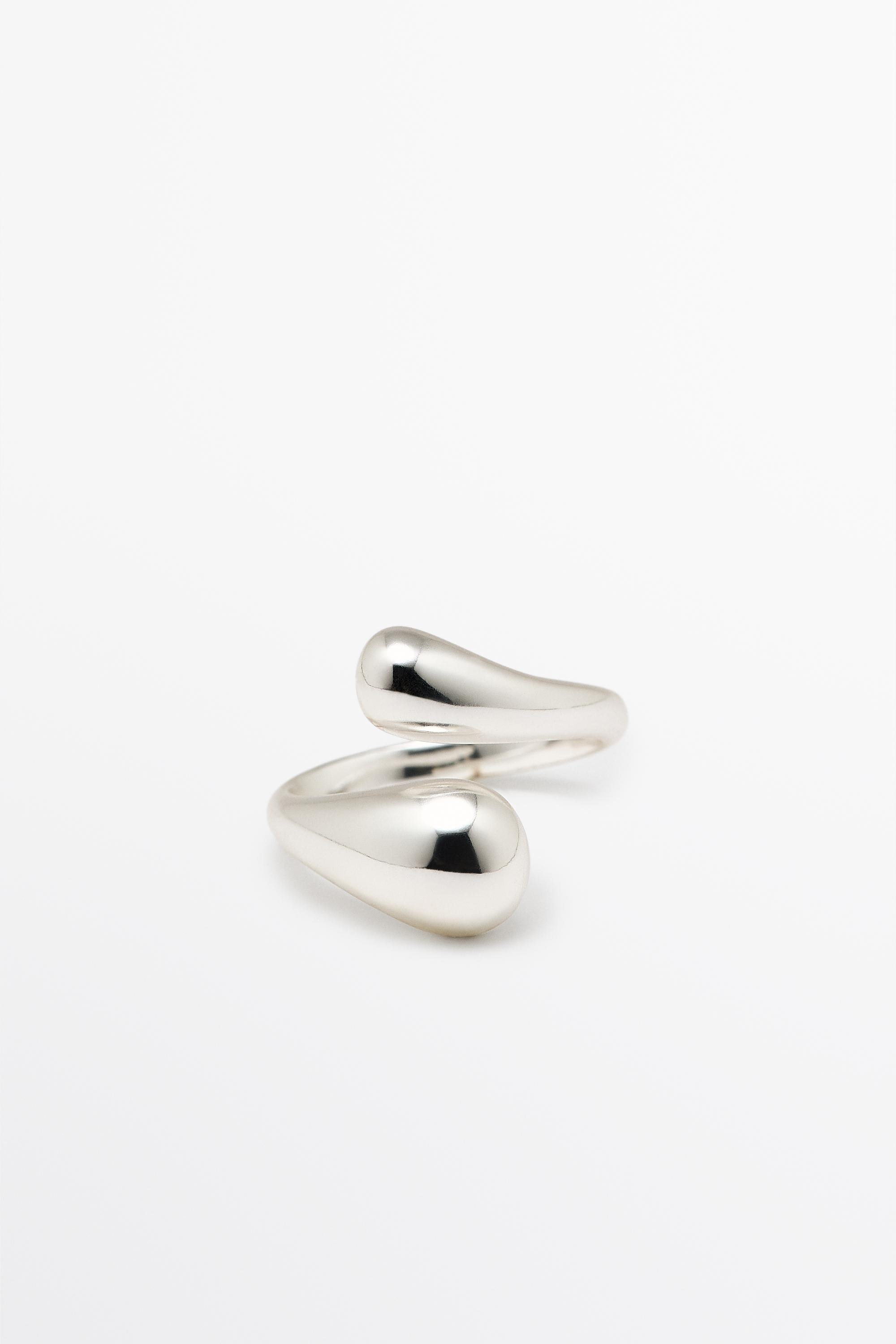 Double teardrop ring — Silver