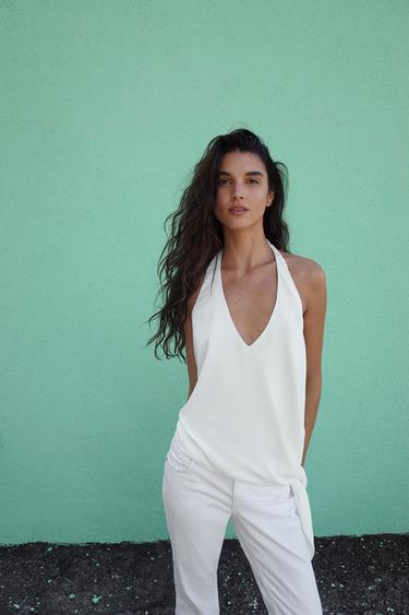 TOP HALTER LAZADA - Blanco de Zara - Imagen 0