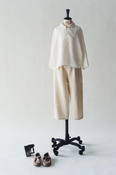 STRUCTURED STRAIGHT LEG TROUSERS - Light beige by Zara