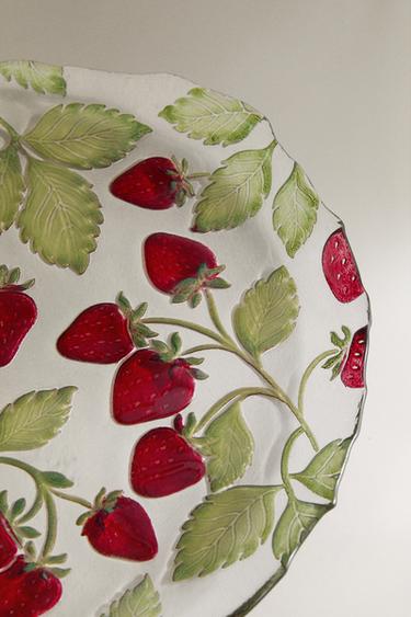ASSIETTE À DESSERT VERRE FRAISES - Rouge de Zara - Image 2