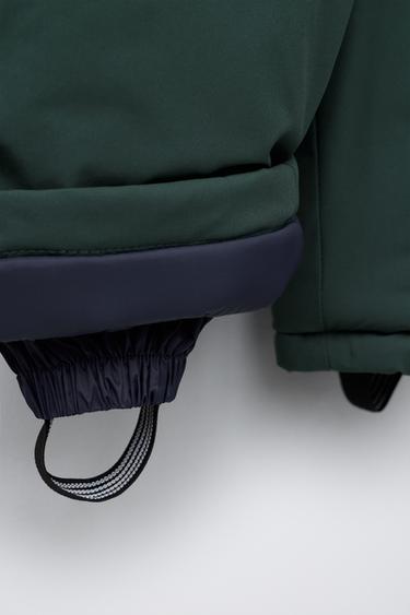 LANGER WASSERABWEISENDER OVERALL MIT FARBBLOCK - Grün von Zara