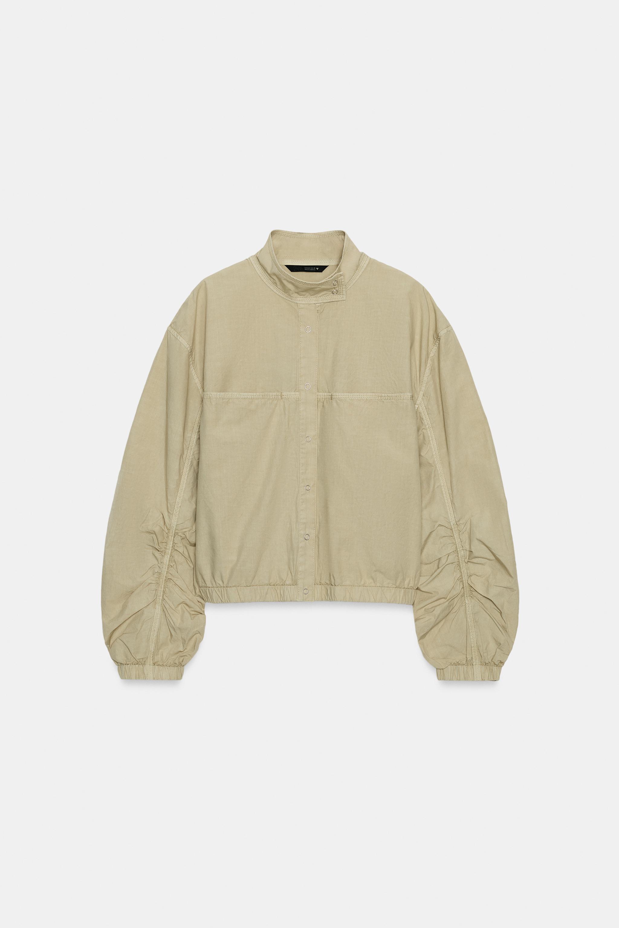 WASHED-EFFECT POPLIN JACKET - camel | ZARA South Africa