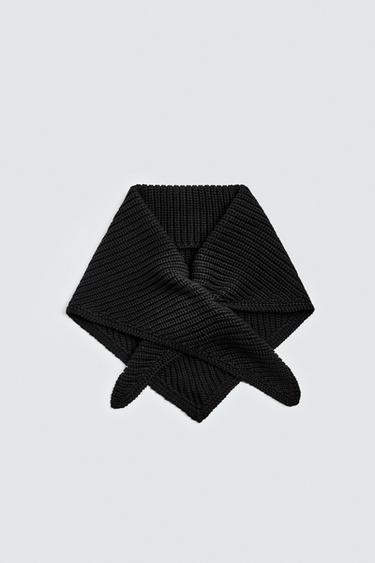 Zara COTTON KNIT KERCHIEF - Black