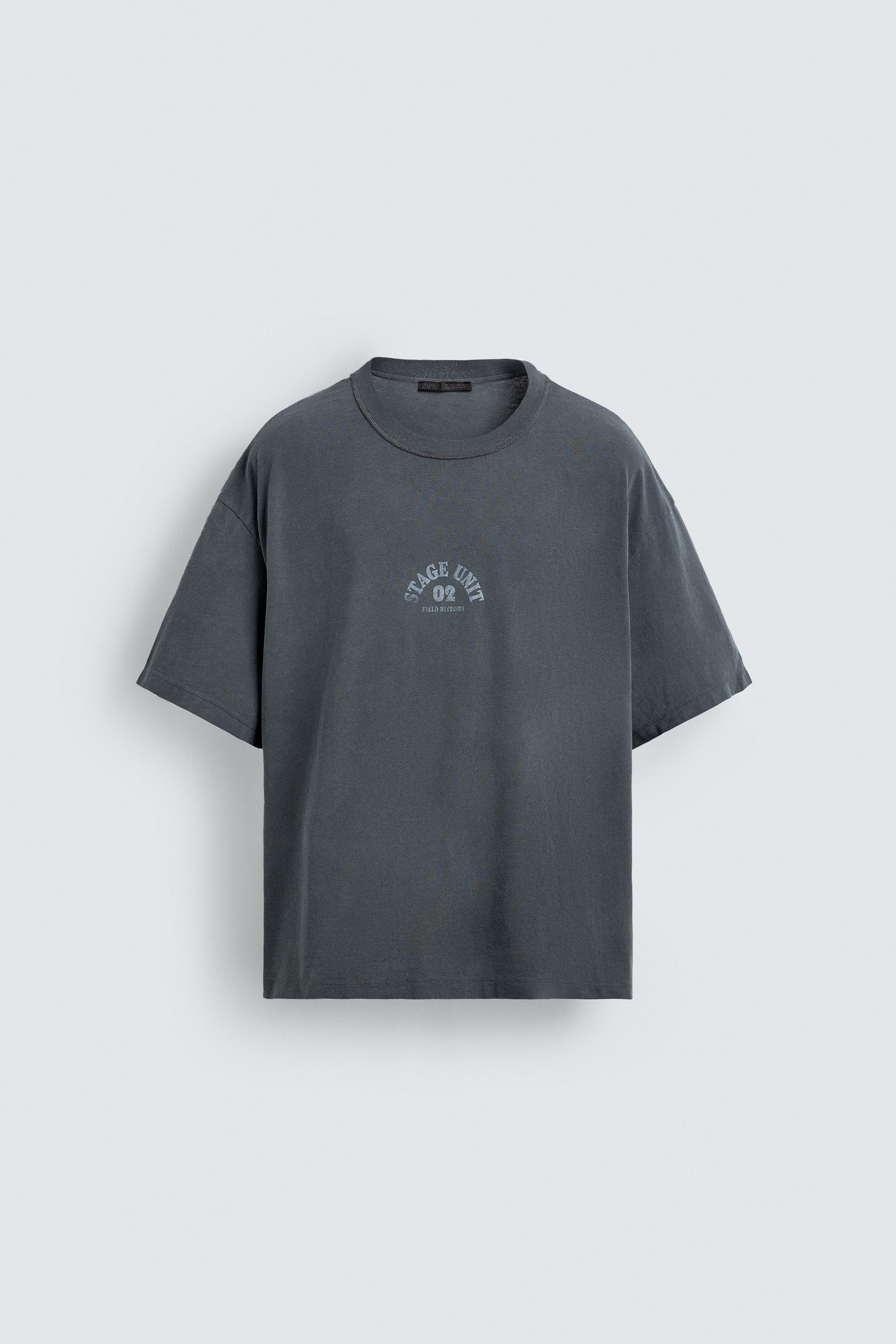 T-SHIRT DÉLAVÉ À IMPRIMÉS EN CONTRASTE