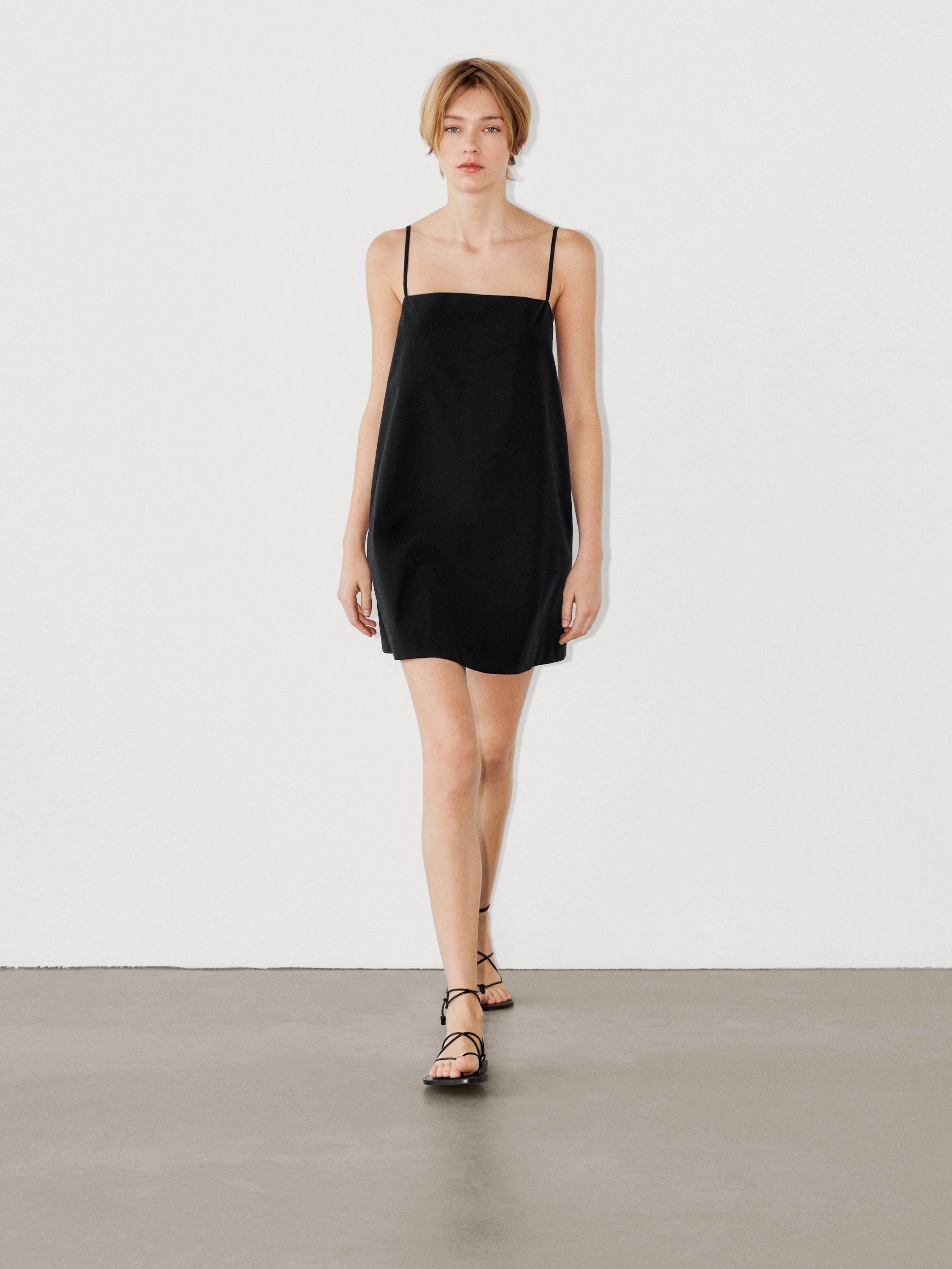 Vestido fashion zara negro tirantes